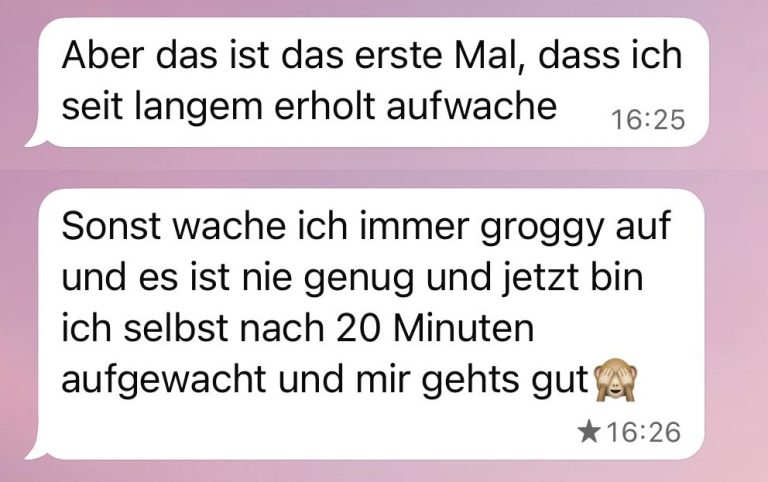 Dank Reiki endlich wieder erhohlt schlafen.